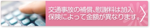 補償、慰謝料は加入保険によって金額が異なります。